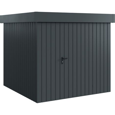 Hörmann Ecostar Metall-Gerätehaus "Euroline Trend" mit Flachdach EFD 5, anthrazitgrau, 214 x 214 cm, 1-flüglige Tür