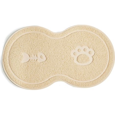 Silicone Cat Feeding Mat, Waterproof and Non-Slip, Dog and Cat Placemat, Water Bowl Design - White, 45 x 25 cm (1/5)