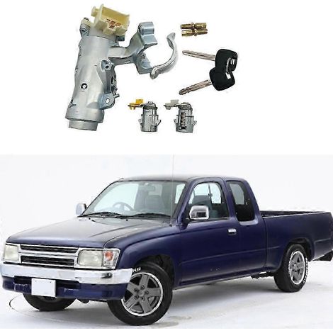 Juego de cerradura de encendido, interruptor de encendido, cerradura de dirección y cerradura de puerta con 2 llaves para Toyota Hilux 1997-2005 Edition 0621