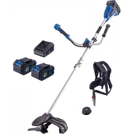 Scheppach – Débroussailleuse électrique filaire 20V avec 2 batteries 4.0Ah – Moteur sans balais – Largeur de coupe 330 mm – 3 niveaux de vitesse (1/5)