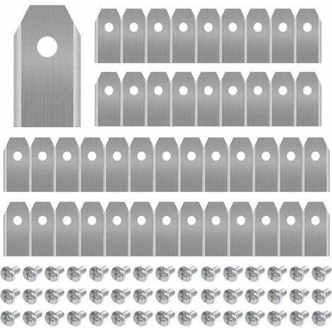 45 x Lames de Rechange en Titane, Lames de Tondeuse Gazon pour Toutes Les Tondeuses Robotiques Husqvarna Automower, Gardena, Yardforce, Robuste (3g / 0.75mm) avec Vis (1/4)