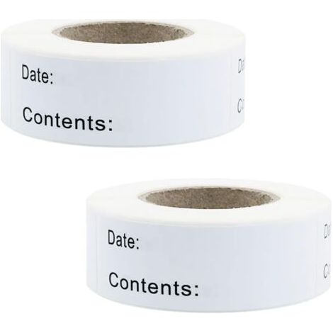 QORVA-Étiquettes autocollantes pour aliments congelés, lot de 300, date, 75 mm x 25 mm, étiquettes alimentaires, étiquettes autocollantes (1/5)