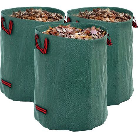 Set mit 3 x 300-Liter-Bioabfallsäcken mit Tragegriffen, wiederverschließbar und wiederverwendbar, Ø 67 x 84 cm, grün (1/5)