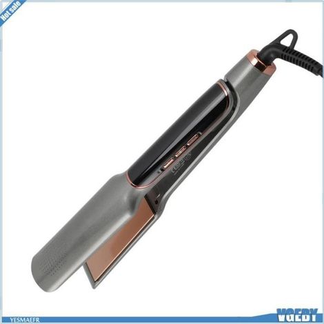 Ashata Fer plat pour cheveux Fer à lisser et bigoudi léger 2 en 1, avec écran LCD, contrôle facile de la parfum manuelle (1/5)