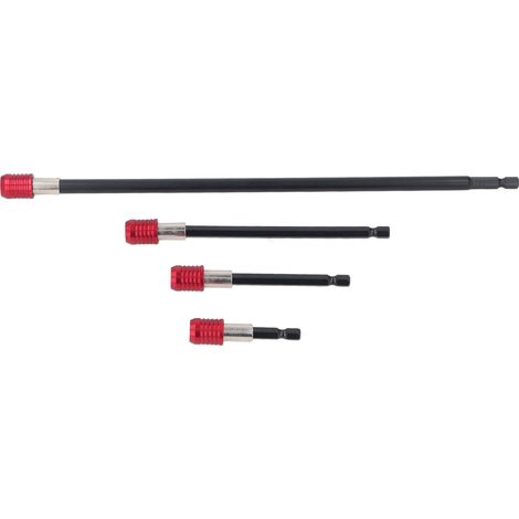 Ensemble de 4 rallonges pour forets (60 mm, 100 mm, 150 mm, 300 mm), queue hexagonale 1/4 pouce, rallonge magnétique puissante (1/5)