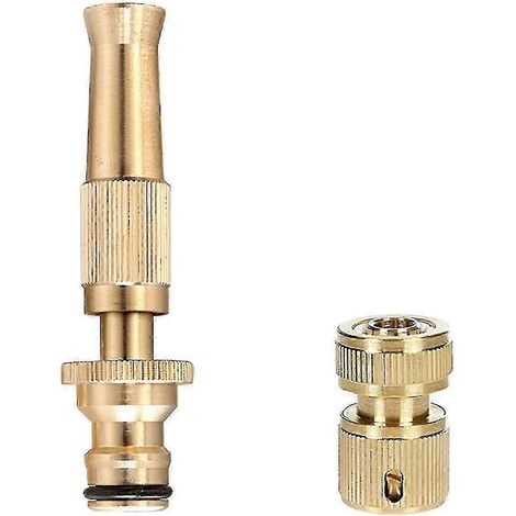 Brass Hose 4/6in Sprayer Nozzle High Pressure Car Wash Garden Heavy Duty Adjustable (1/2)