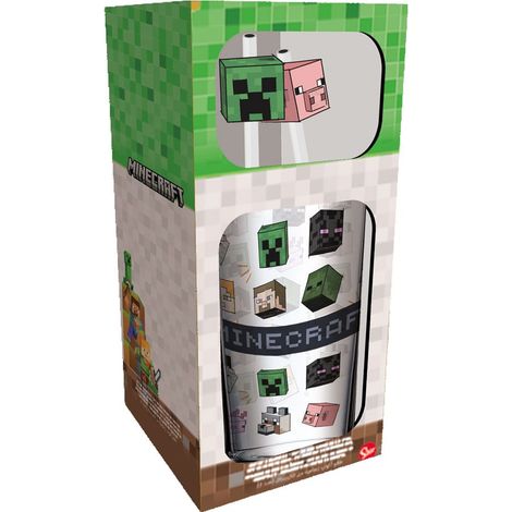 Minecraft Becherglas mit Strohhalmen Zeichen 485 ml
