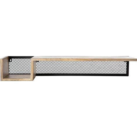 Mensola murale industriale in mango e metallo 90 cm RACK
