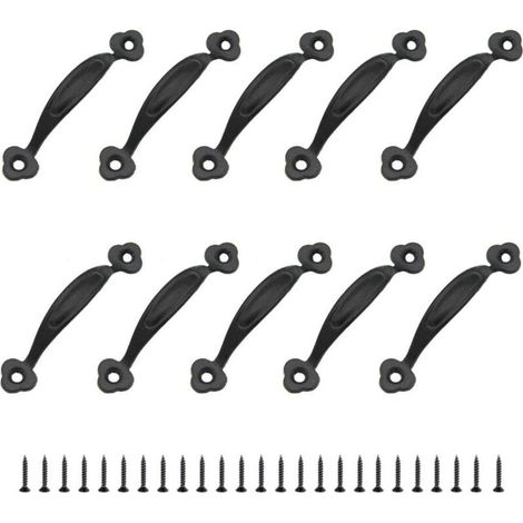 YMYNY Lot de 10 poignées de meuble rétro, style rustique, en alliage de zinc, pour cuisine, porte de grange, jardin, abri de jardin, tiroir, armoire en bois (80 mm)