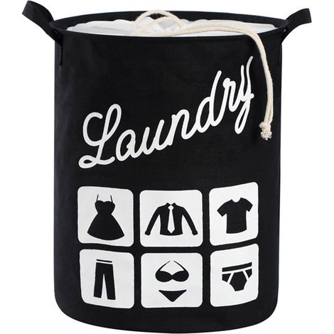 Panier à linge pliable en tissu coton, grand sac de rangement lavable et extensible (1/5)