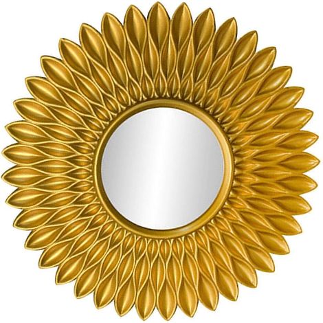 Miroir mural rond pour salle de bain, décoration murale, miroirs muraux uniques, miroir de décoration pour chambre et maison-Flower Shaped Gold
