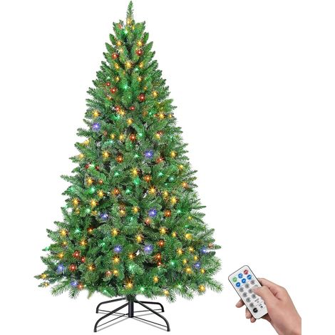 Albero Natale Artificiale 300 Luci LED Colorate 180 cm Verde (1/5)