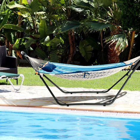 Soporte para hamaca de metal con estructura de hamaca, capacidad de carga de 150 kg (solo estructura)