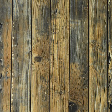 Papier Peint Jaune Marron et Bleu Sticker Mural Imperméable Effet Planche de Bois Contact de Grain de Bois Auto-Adhésif pour Armoire Cuisine Chambre Salon Bureau Table Mur Porte 44,5x500cm (1/5)