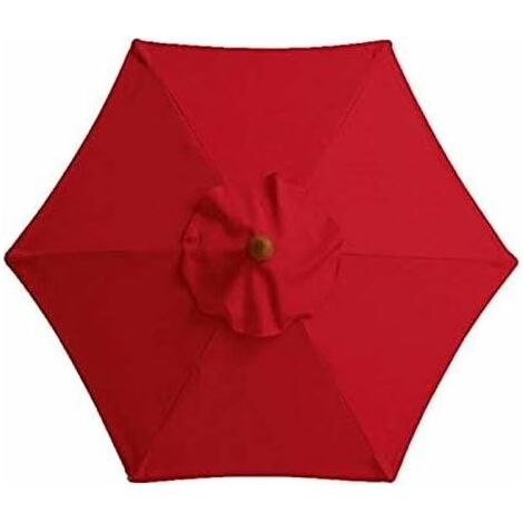 Parasol de jardin avec 6 baleines robustes, parasol de plage, abri de jardin, pour balcon, terrasse, terrasse, piscine (diamètre 3 m) - Rouge - RWAccessoire pour parasol (1/5)