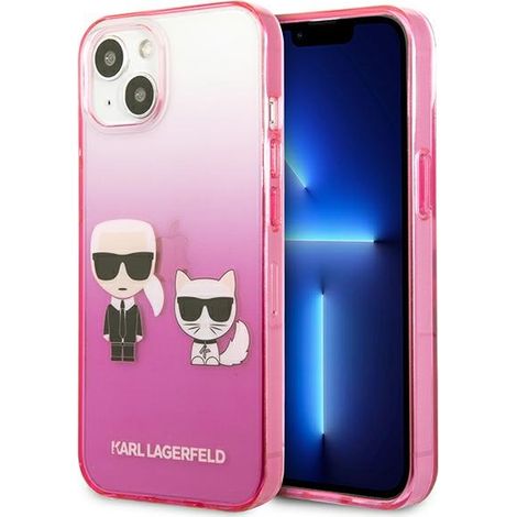 Karl Lagerfeld KLHCP13STGKCP iPhone 13 mini 5.4 Hardcase pink/pink Gradient Ikonik Karl & Choupette (1/5)