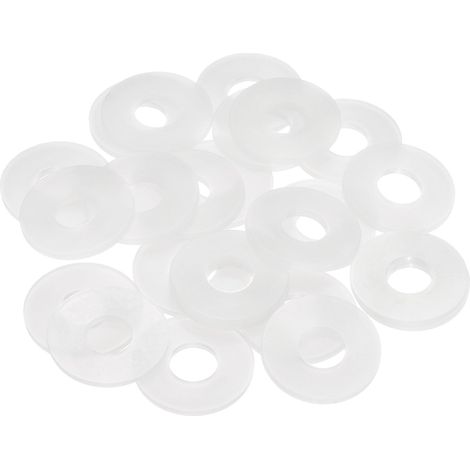 Rondelle Plate En Nylon M10, 24 Pcs 10mm ID 25mm OD 2mm Epais Joint D'Étanchéité En Plastique Espaceur Pour Vis Flanges Robinet Vannes Tuyaux, Blanc (1/5)