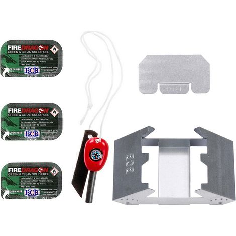 Estufa plegable BCB Fire Dragon con encendedor y 3 cubos de combustible (1/3)