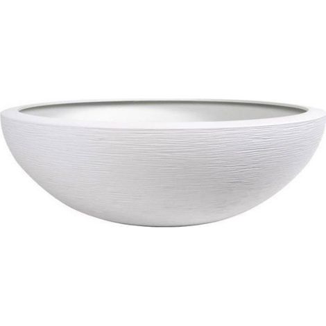 Vasque - Bac À Fleurs - Ø 59 cm - 39 L - Intérieur Et Extérieur - Blanc Cérusé ×1 (1/5)