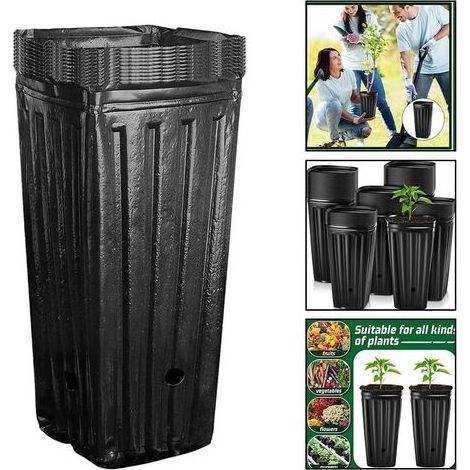 Lot de 10 grands pots d'arbre en plastique de 20 cm pour pépinière - Pots pour plantes de jardin d'intérieur et d'extérieur (10 pièces) (1/5)