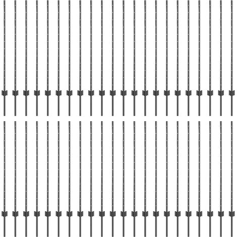 Poteaux de clôture 88 pcs U-Channel Gris 160 cm Acier CFW3962387 (1/5)