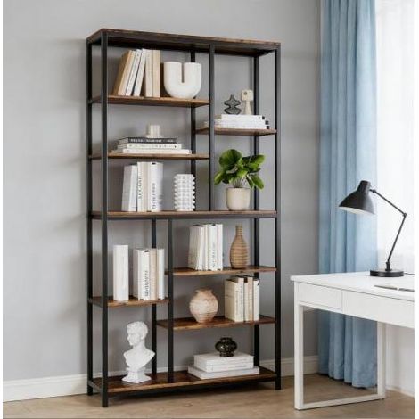 Mobile libreria alta industriale metallo 100x30x200 cm OKMYHOME (1/5)