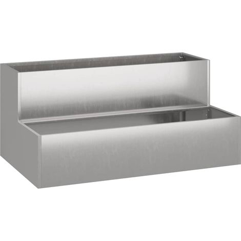 Maison Exclusive - Vaso da giardino Argento 100 x 60 x 45 cm Acciaio inossidabile