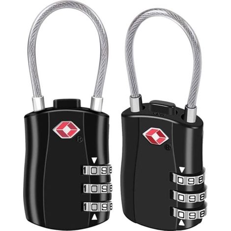 Cadenas de sécurité en alliage de zinc, cadenas de voyage à combinaison 3 chiffres pour valises et sacs à dos, lot de 2 (1/4)