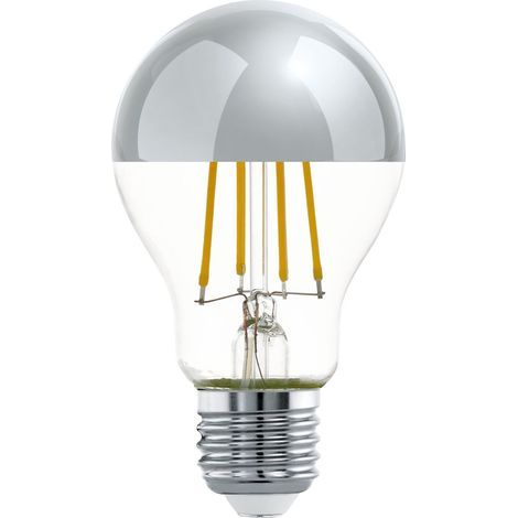 Ampoule LED E27, lampe à tête miroir argenté, éclairage, anti-éblouissant, 7,5 watts (correspond à 60 watts), 806 lumens, blanc chau (1/5)