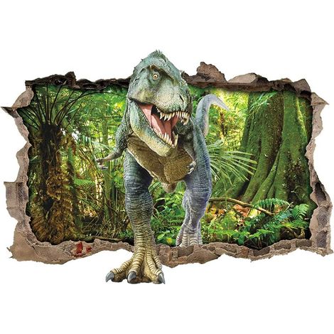 Stickers muraux Forêt de Dinosaures 3D, Décoration murale à faire soi-même pour la chambre (1/3)