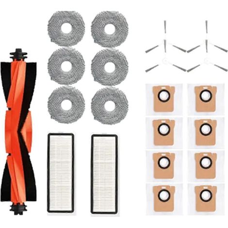 Accessoires pour aspirateur robot Xiaomi X20+/X20 Plus : sac à poussière, chiffon de nettoyage, brosse latérale principale, filtre HEPA. (1/4)