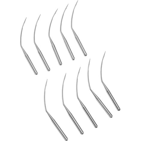 Lot de 10 aiguilles à coudre courbes pour point invisible, taille 10/70, en acier lisse, robustes et durables, aiguilles LWX6T, pour la réparation et le remplacement. (1/5)