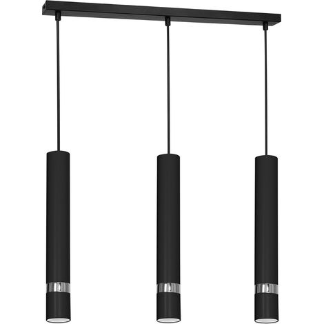 Lampada sospensione Reno Luminex 3xGU10 nero/cromo 60cm
