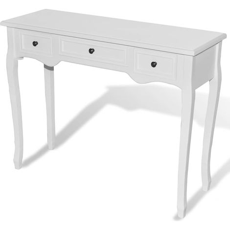 Maison Exclusive - Tavolo Consolle da Trucco con 3 Cassetti Bianco