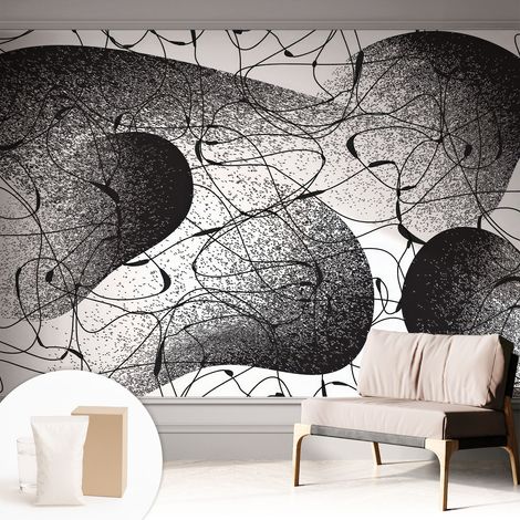 Papier peint intissé mural pour salon chambre à coucher tendance et originale - Colle incluse gratuite Motif abstrait 312x219 cm (1/5)