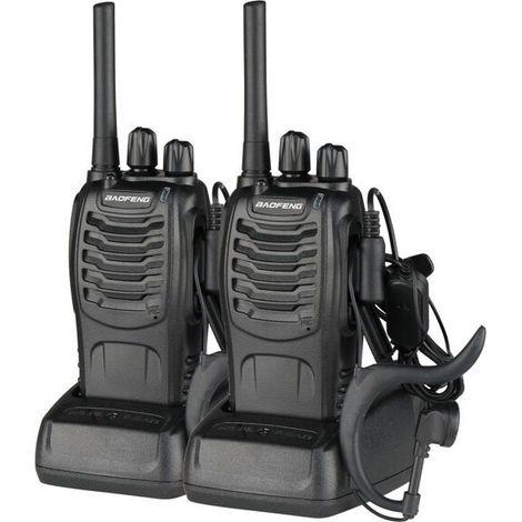 Talkie-walkie BF-88E 1500mAh – Autonomie 50h – Portée 1-3 km – 16 canaux – Mode cryptage CTCSS/DCS – Lot de 2 pièces (1/5)