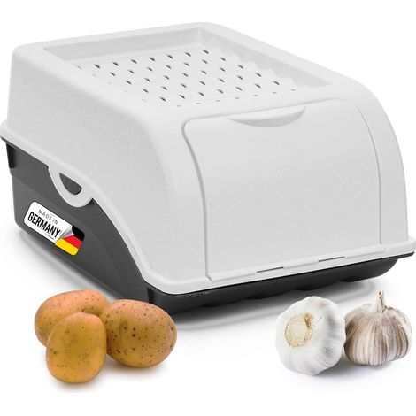 Boîte rangement pommes de terre 3,5 L blanc