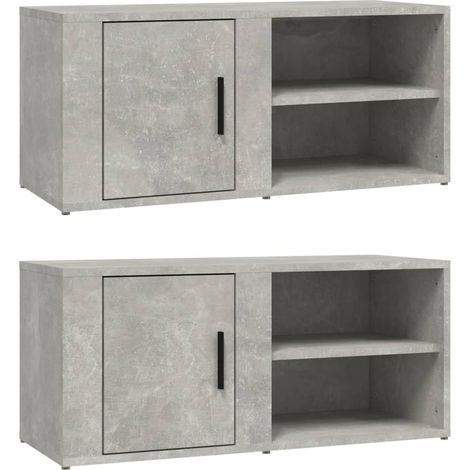 Maison Exclusive - Mueble TV 2 uds madera contrachapada gris horm