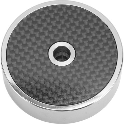 Stabilisateur de disque vinyle LP en acier inoxydable 304 et fibre de carbone, absorption des chocs, argent et noir. (1/5)