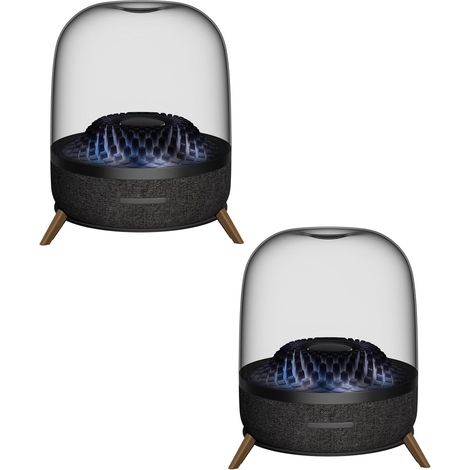 Acrylic Table Speaker Holder Suitable For Harman Kardon Aura Studio 3, Aura Studio 4, Soundsticks 4 Bluetooth Speakers (Black, Jj-9301-B-0) 2-Pcs (1/5)