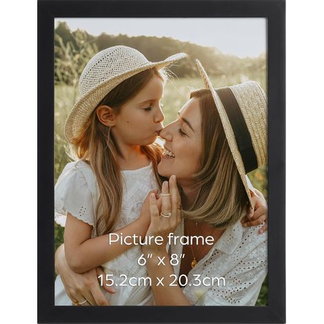 Cadre Photo 15x20 cm Noir, Cadre Classique Adapté pour Photos, Images et Souvenirs, Affichage Horizontal ou Vertical sur le Mur ou la Table (1/5)