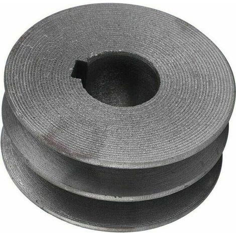 Poulie double gorge métal 72mm – Pour moteurs de découpe d'acier – Fente de clé 8mm – Diamètre intérieur 24mm – Poids 523g (1/4)