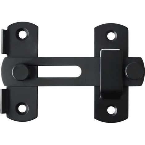 royaluxe - Serrure de porte coulissante, verrou de volet, verrou de porte avec vis, acier inoxydable, finition noir mat (1/5)