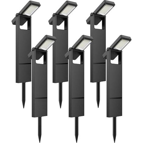 Solar Outdoor Garden Light, 6 Pieces 40 LED, Solar Outdoor Spotlight with Two Levels of Brightness, IP65 Waterproof Solar Light, Outdoor Bollard Lighting for Garden, Yard, Driveway, Path