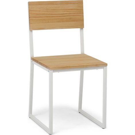 Silla Desmontable Oxford ECO Blanca en madera maciza de pino acabado natural estilo nórdico industrial Box Furniture (1/5)