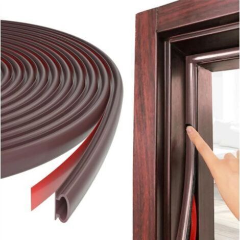 Coupe-froid pour porte et fenêtre, 6 m/236" marron en forme de D pour porte et fenêtre, remplacement d'insonorisation, adapté aux espaces de 2,5 à 6 mm, coupe-froid isolé en PVC