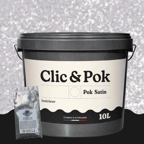 Peinture Effet Pailleté pour Murs & Plafonds - POK PAILLETTE - 10L - Lilas Parme (1/4)