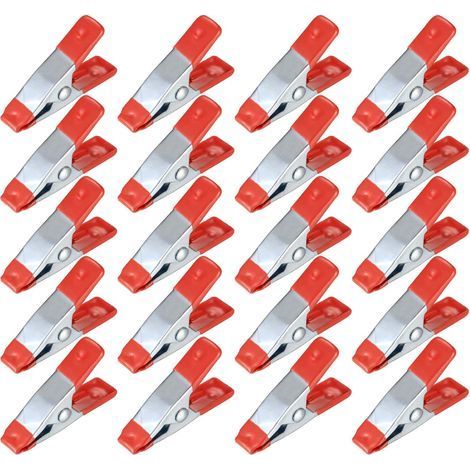 20 Pièces Pinces à Ressort Métal, Modélisme Pince à épiler, Metal Spring Clamps, Pinces à Linge Grip Holder pour Bâche, Camping, Tarpaulin, Travail Bois, Outil de Modélisation - 2 Pouces (1/5)