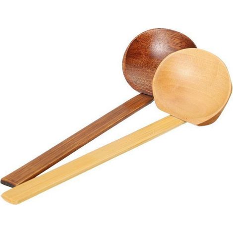 Cuillères Cuisson Bois 2pcs, Bambou Japanese Ramen Hotpot Multifonction (1/5)