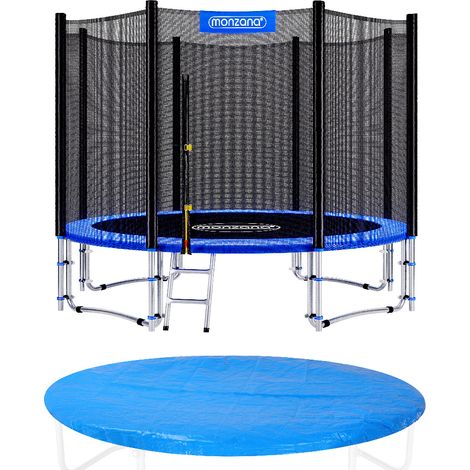 Trampoline Ø 244/305/366/426 cm Set complet Filet de sécurité + Bâche de protection + Echelle + Coussin Jardin Jeux Ø 305cm